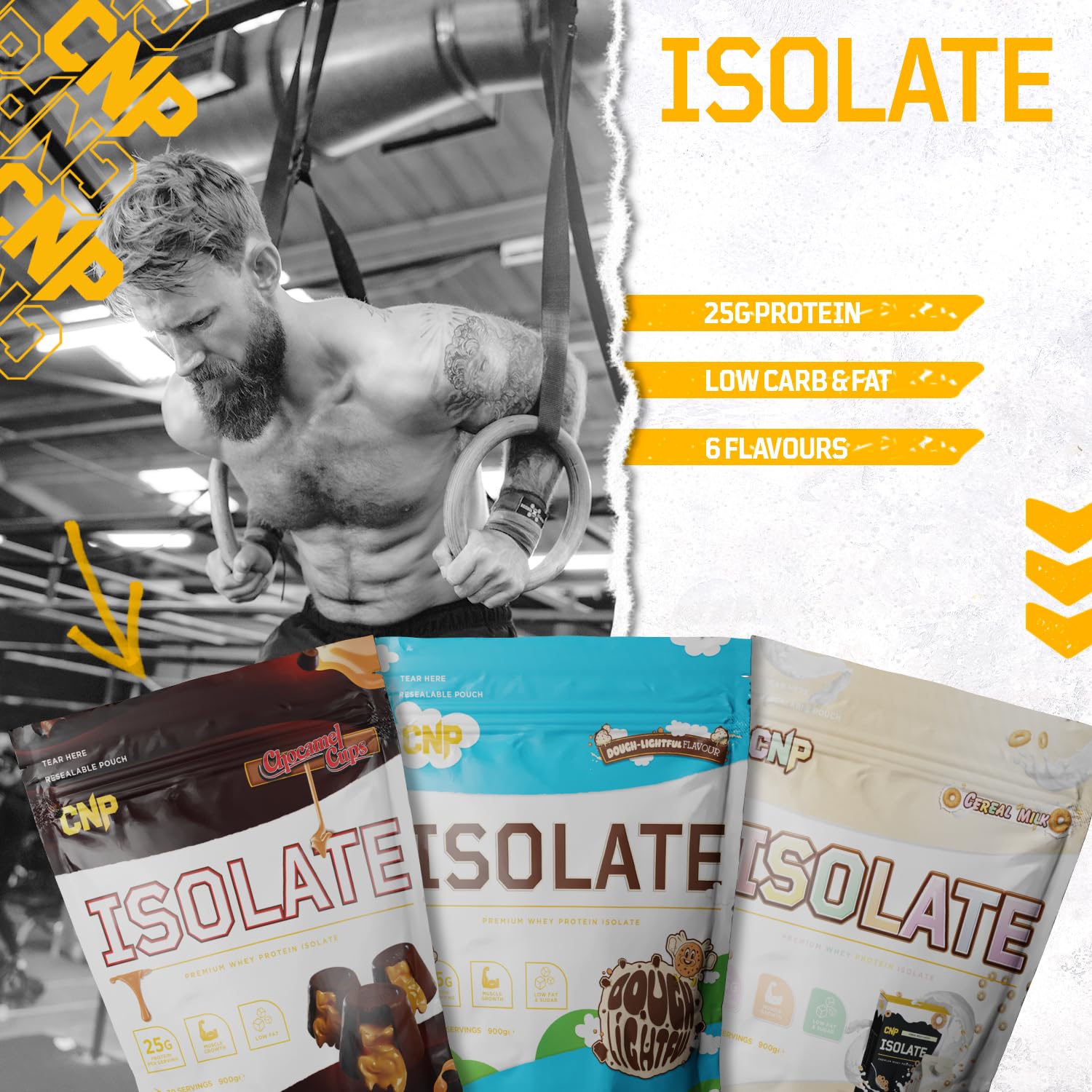 CNP Isolate whey protein isolate pouches with essential amino acids for muscle and weight goals