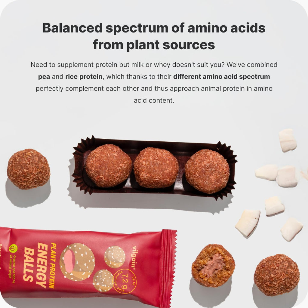 Vilgain Organic Plant Protein Energy Balls 15 x 45g