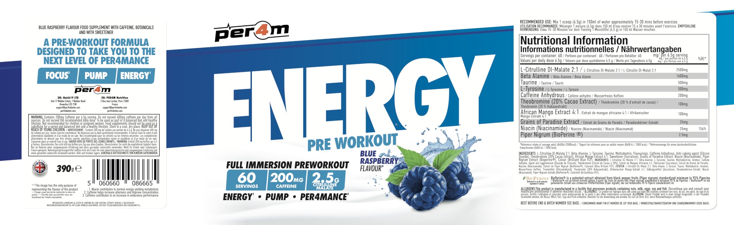 Per4m Energy Pre Workout - Pre-Workout Powder