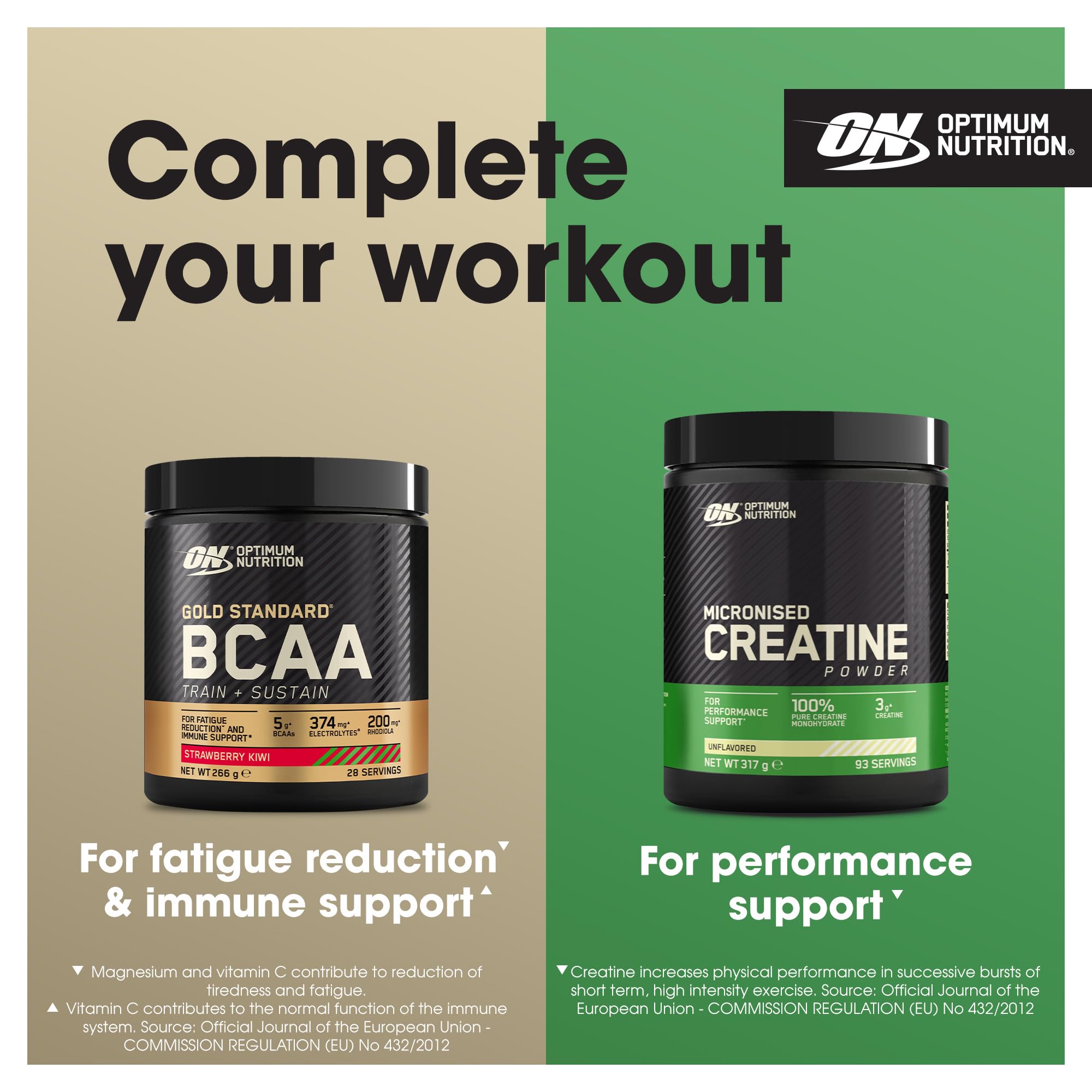 Two Optimum Nutrition Clear Protein containers with vegan formula and naturally occurring BCAAs