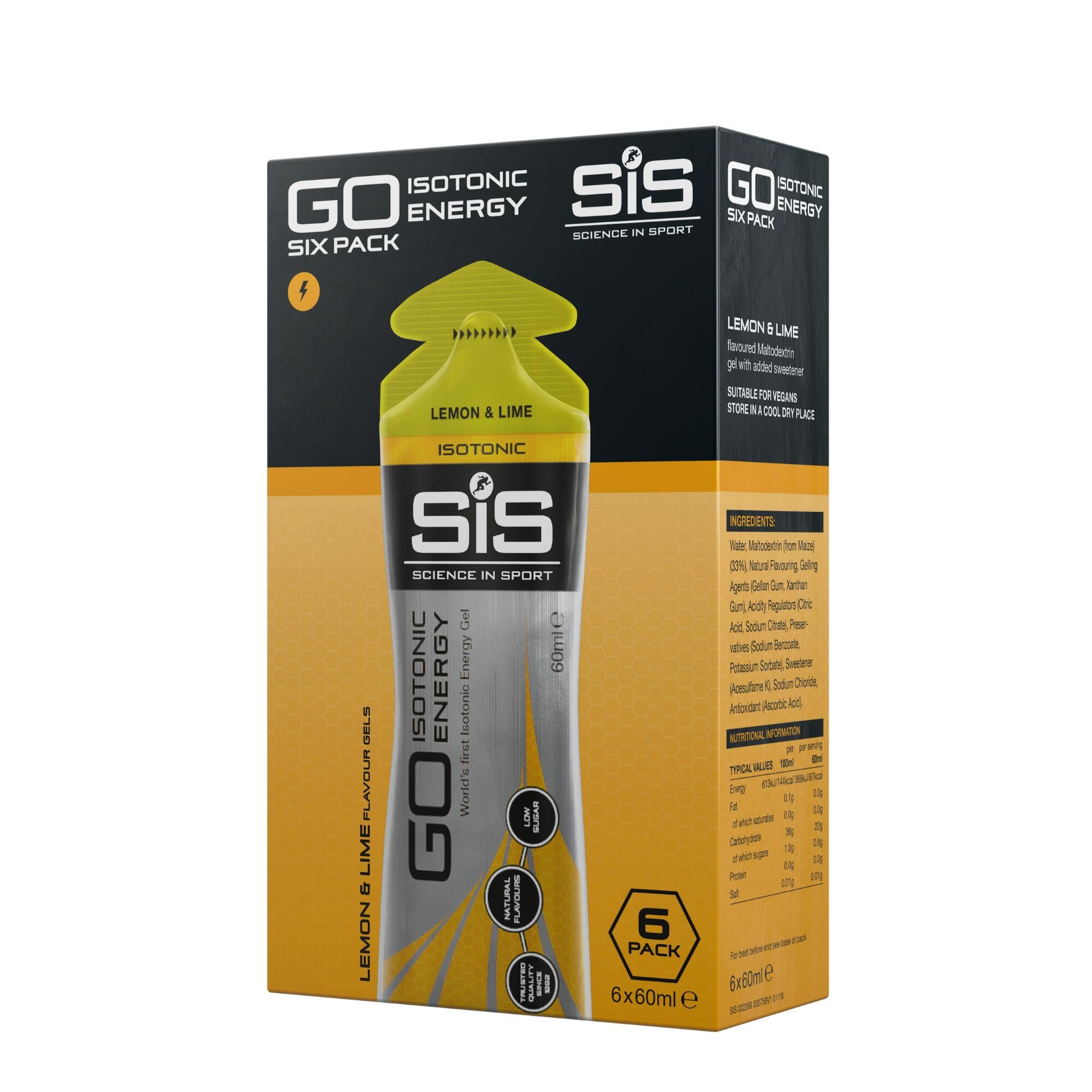 SIS Isotonic Gels - 6x60ml / Lemon & Lime - Energy Gels