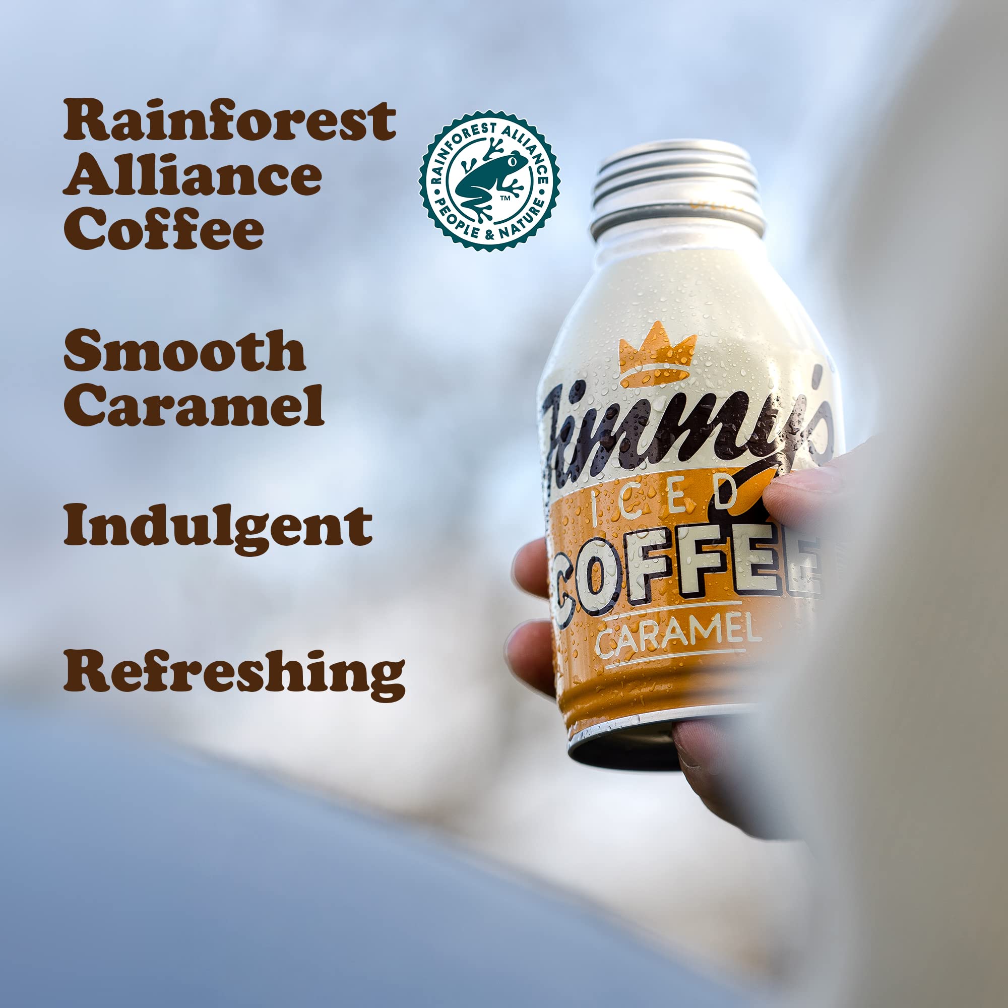 Jimmy’s Iced Coffee cold caramel brew 12x250ml with Rainforest Alliance beans