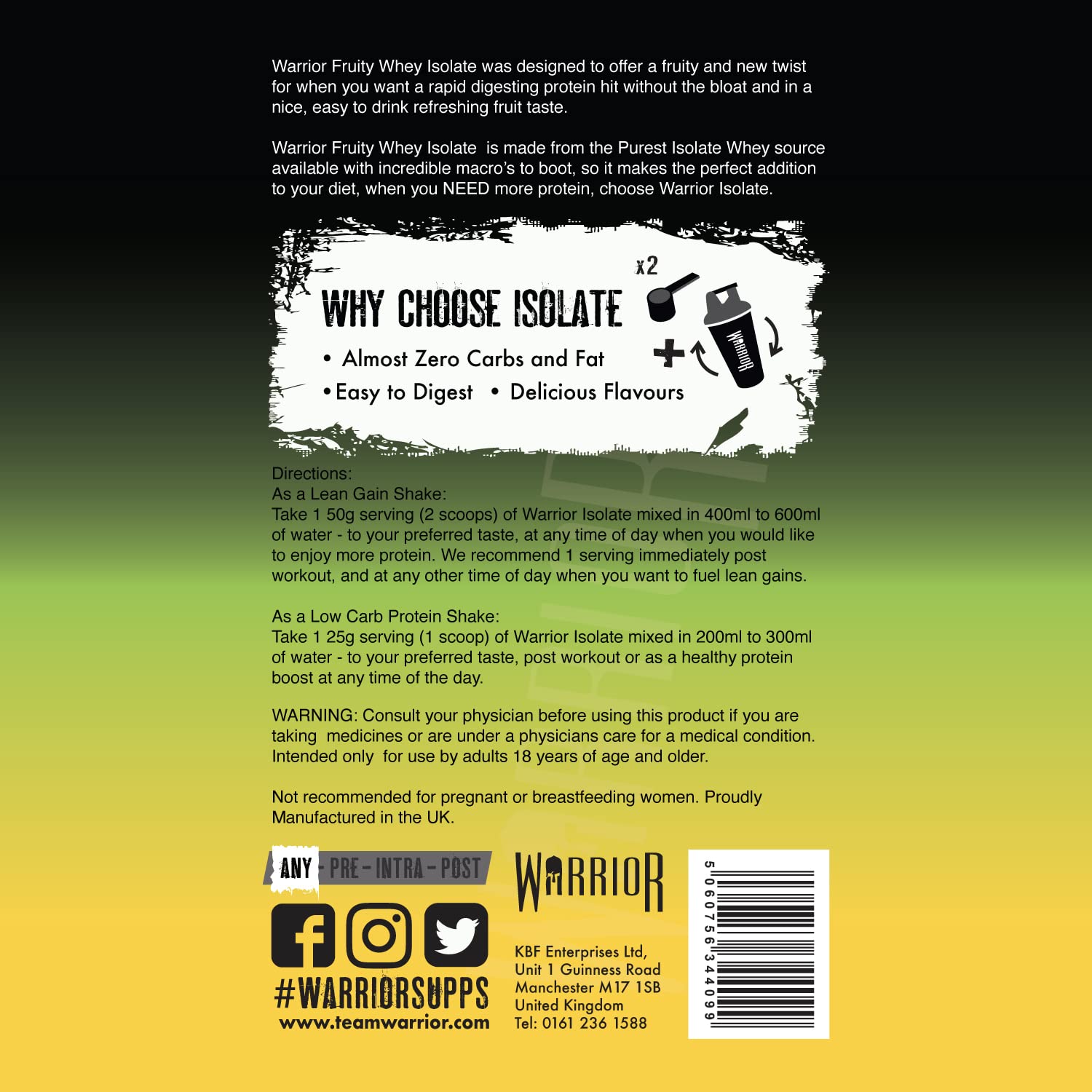 Warrior Fruity Whey Isolate - Whey Proteins