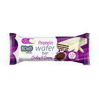 Purple and white Novo Protein Wafer Bar in Cookies & Cream flavor with 12g protein