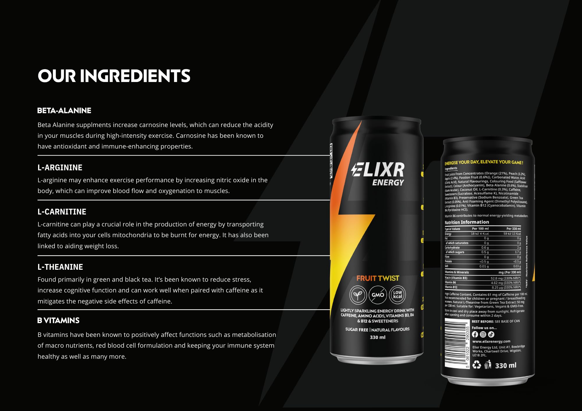 Elixr Energy Energy Drink 12x330ml