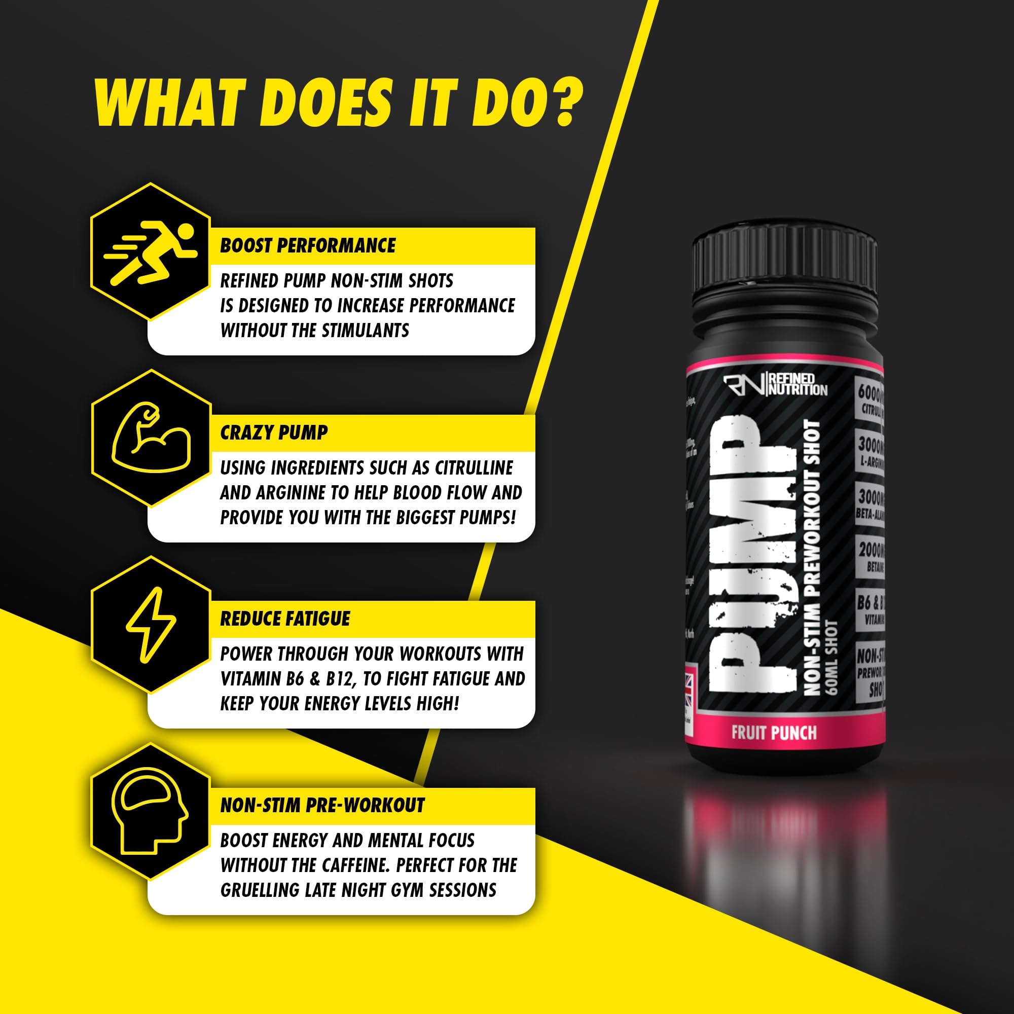 Refined-Nutrition-PUMP-Pre-Workout-Shots--Green-Apple - 12x60ml / Green Apple - Pre-Workout Shots