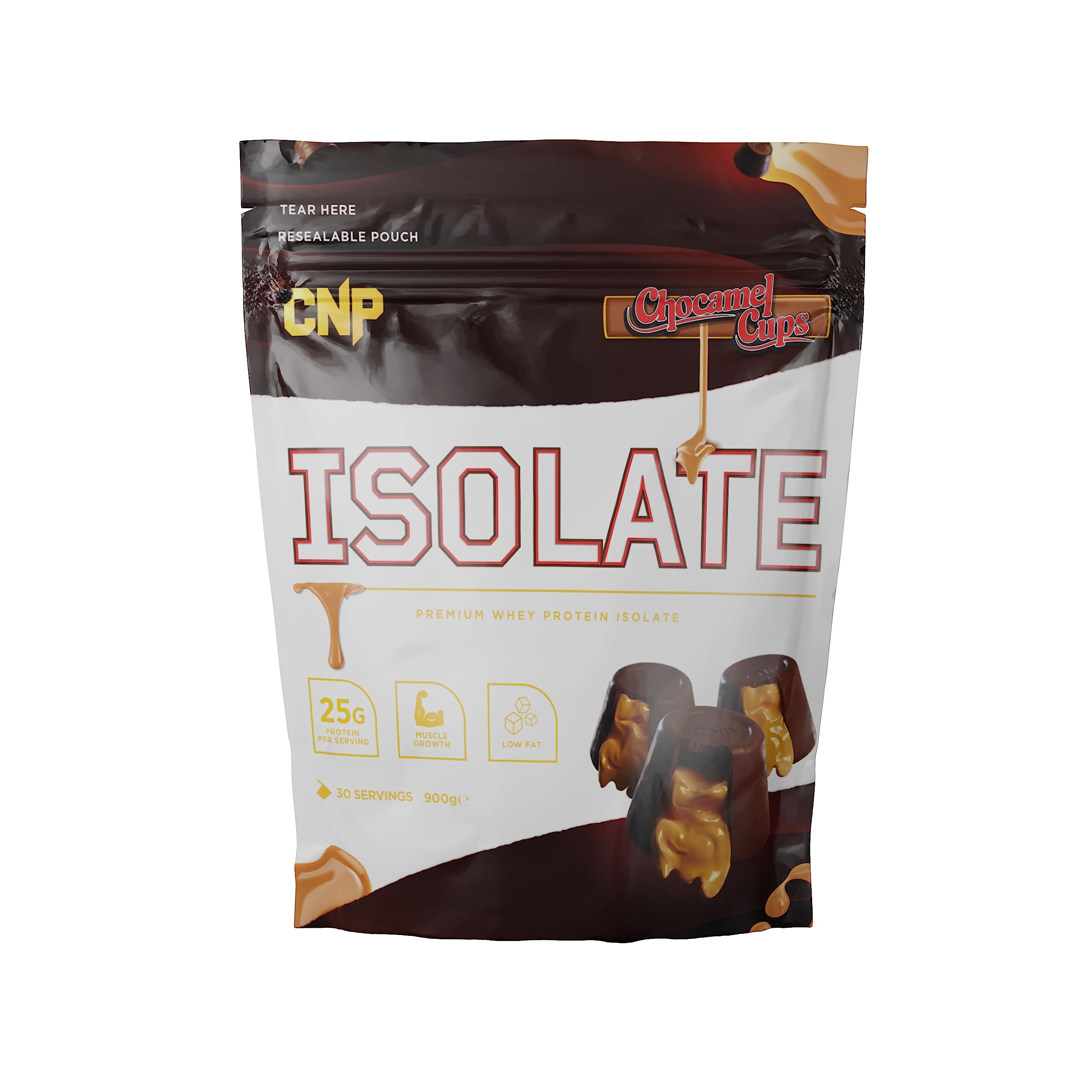 CNP Isolate chocolate caramel flavored whey protein isolate with essential amino acids pouch