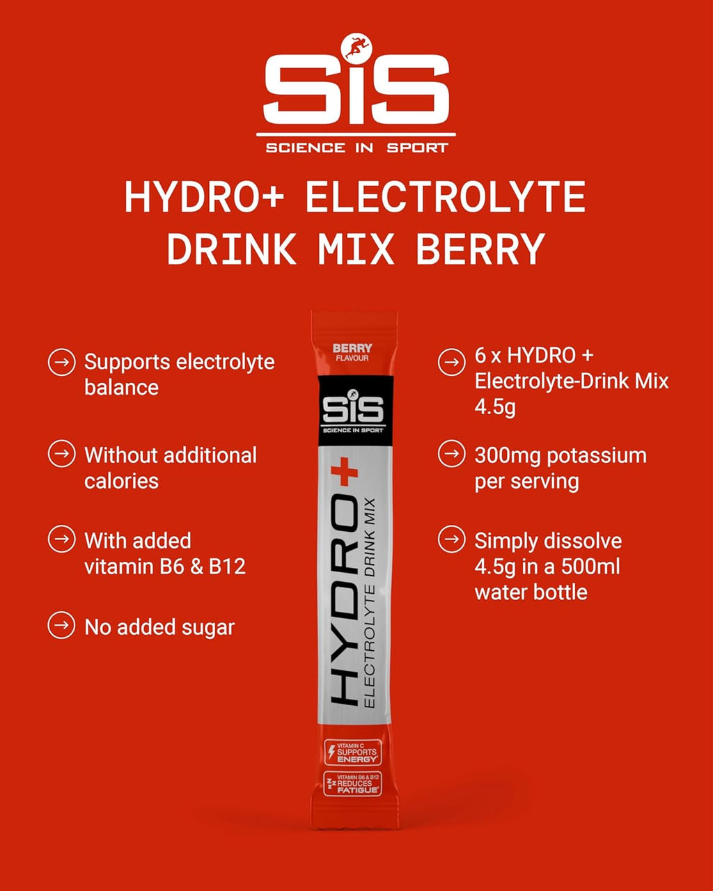 SIS (Science In Sport) Hydro+ Electrolyte Powder 20 x 4.5g