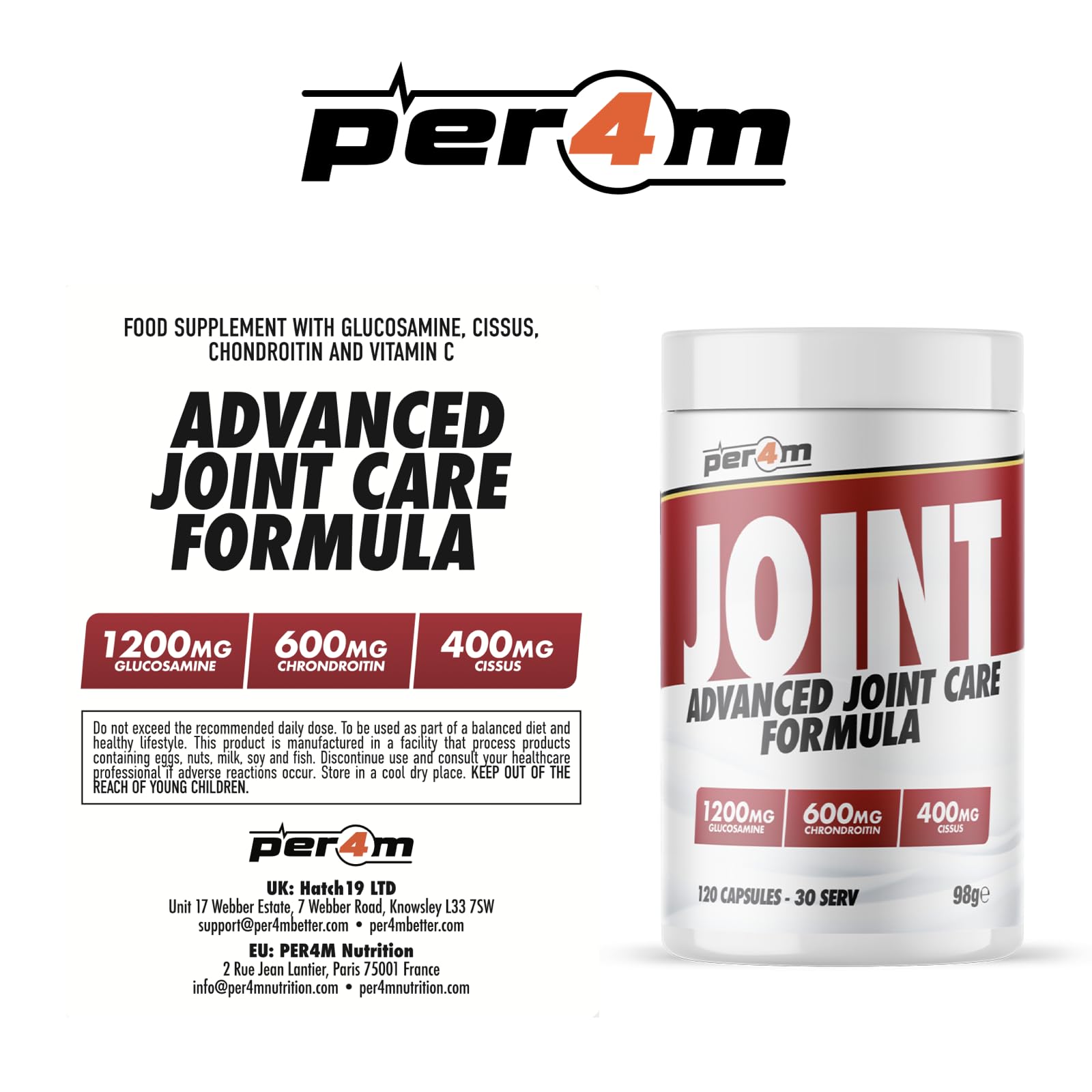 Per4m Joint - 120 Caps - Vitamins & Minerals VIT001