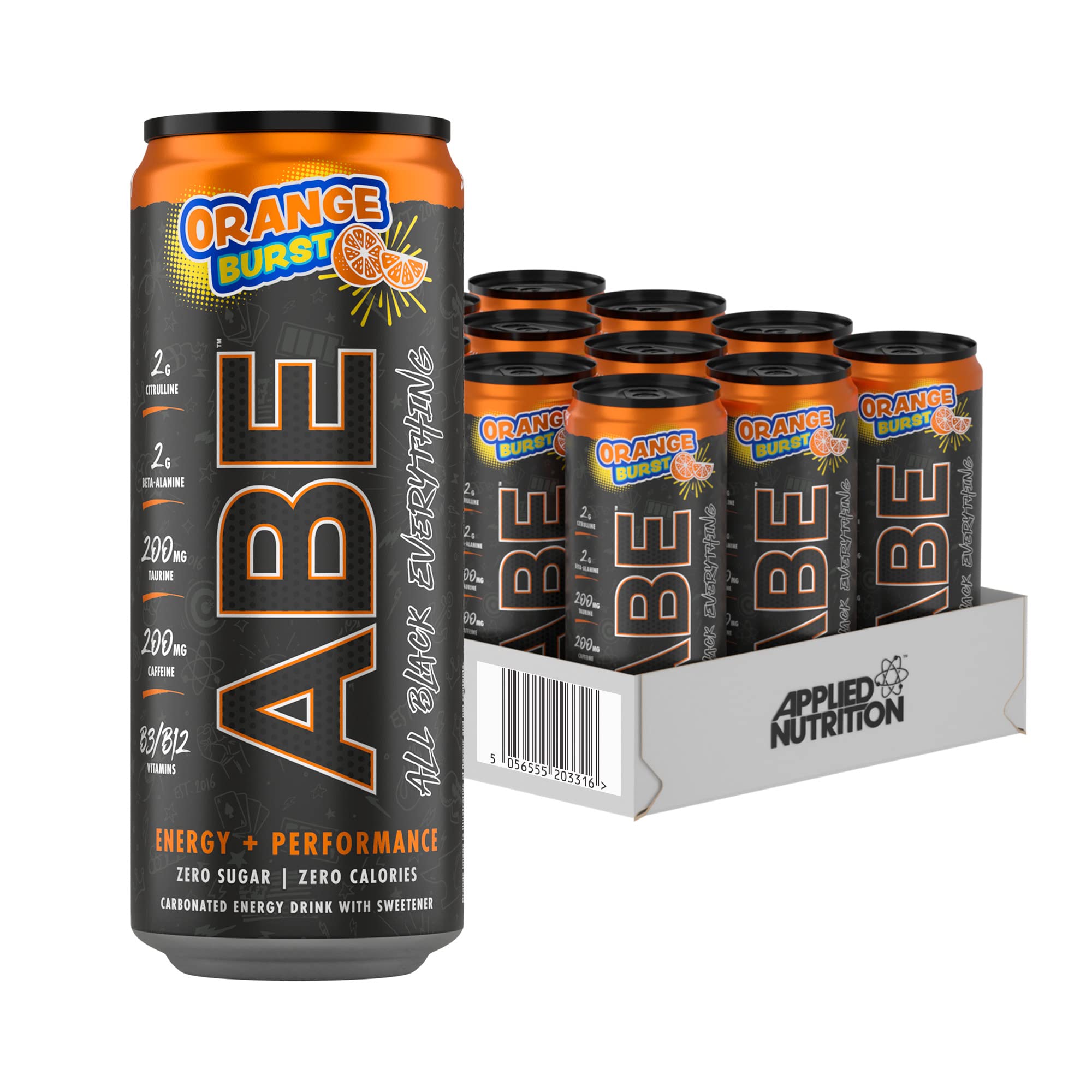 Applied Nutrition ABE (All Black Everything) Carbonated Can - Energy Ready-to-Drinks