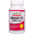 Natures Aid Vitamin D3 5000iu (125ug) High Strength - 60 Tabs - Vitamin D3 Capsules