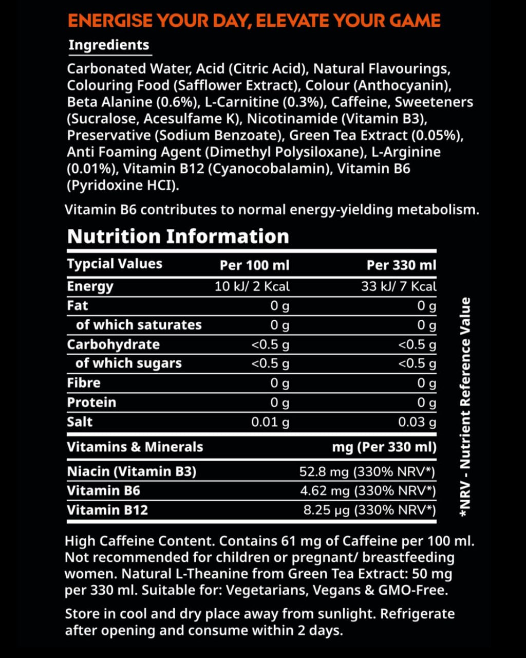 Elixr Energy Energy Drink 12x330ml