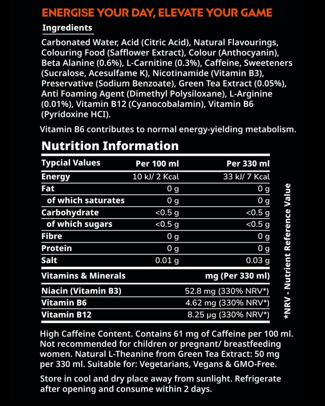 Elixr Energy Energy Drink 12x330ml