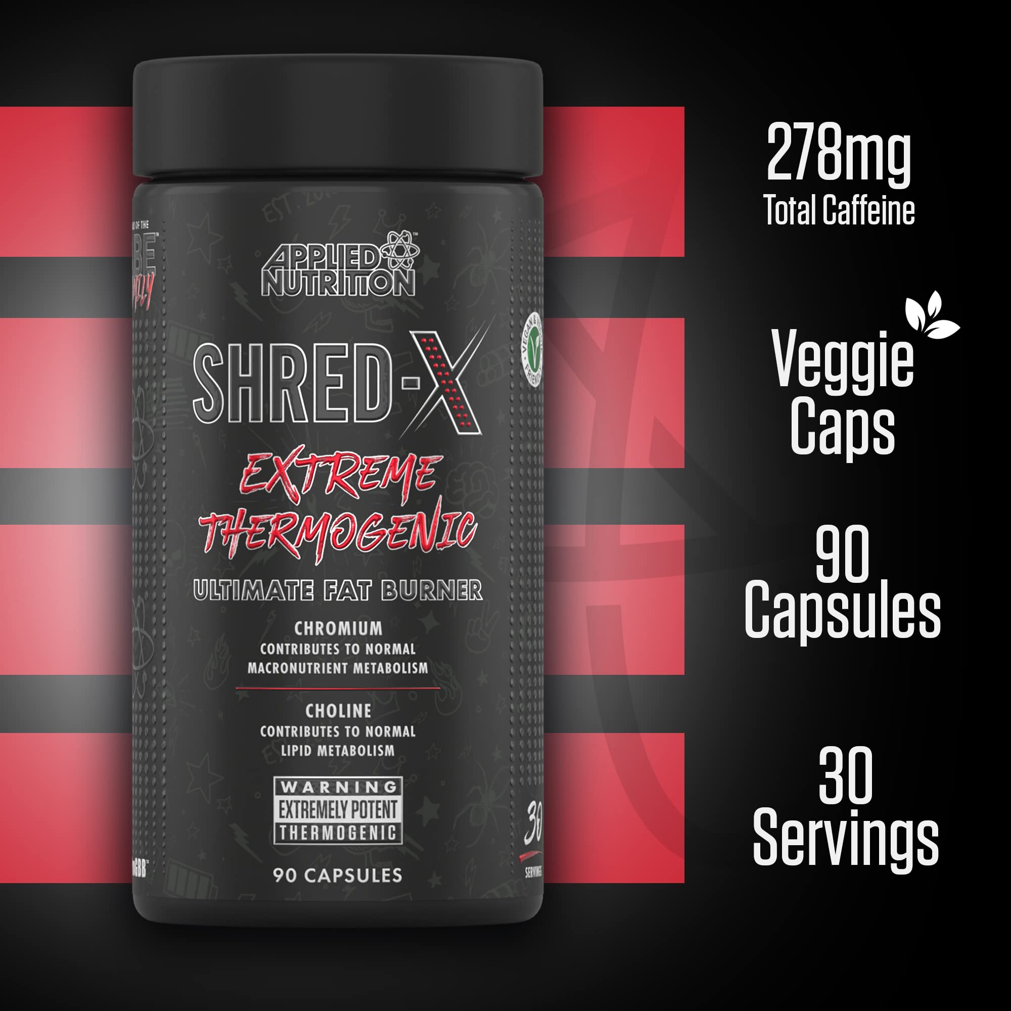 Applied Nutrition ABE (All Black Everything) Shred X - 90 Veg Caps - Fat Burners