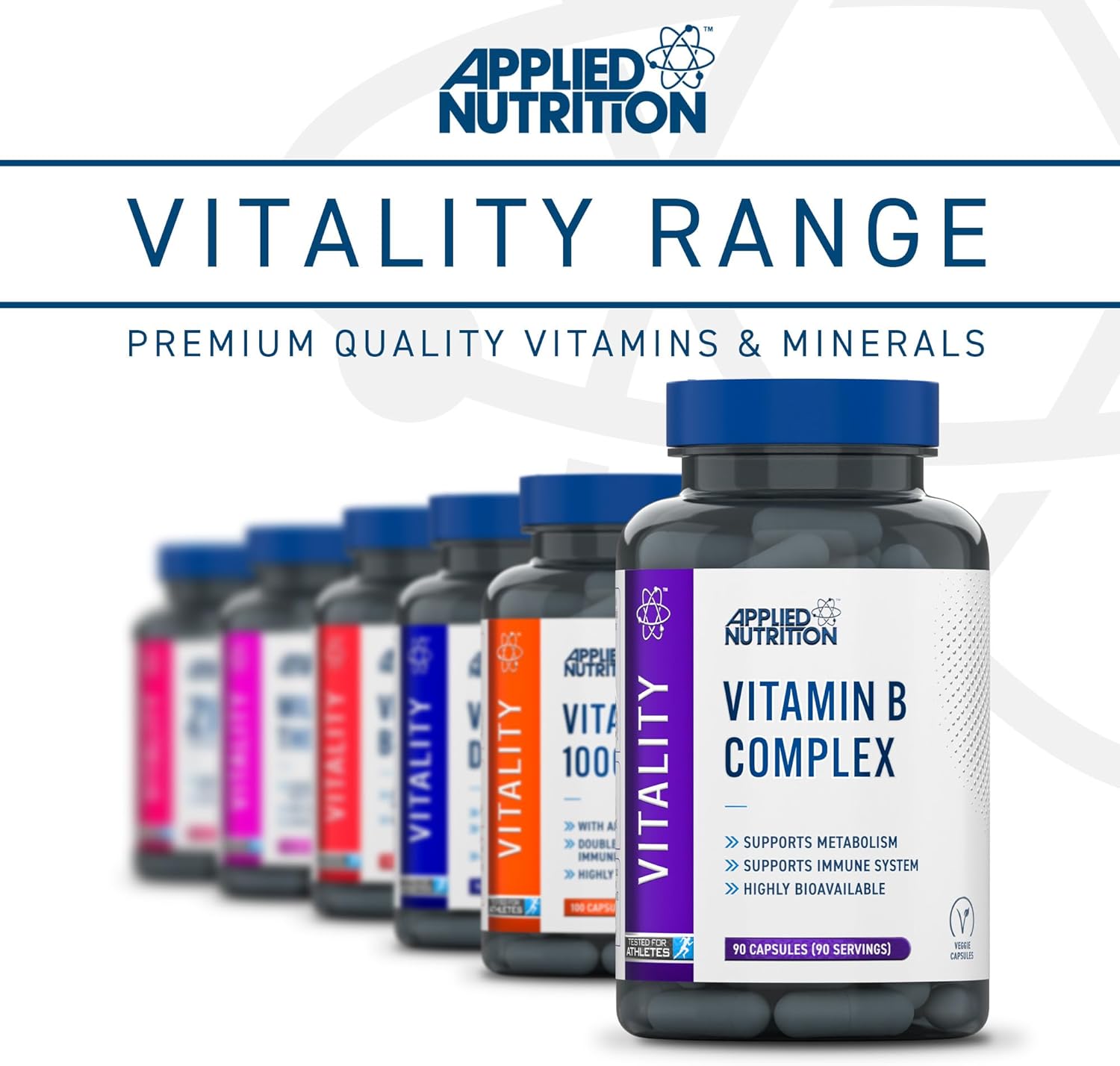 Applied Nutrition VITALITY Complex-B 90 Veg Caps - 90Veg Caps - Vitamin B-Complex