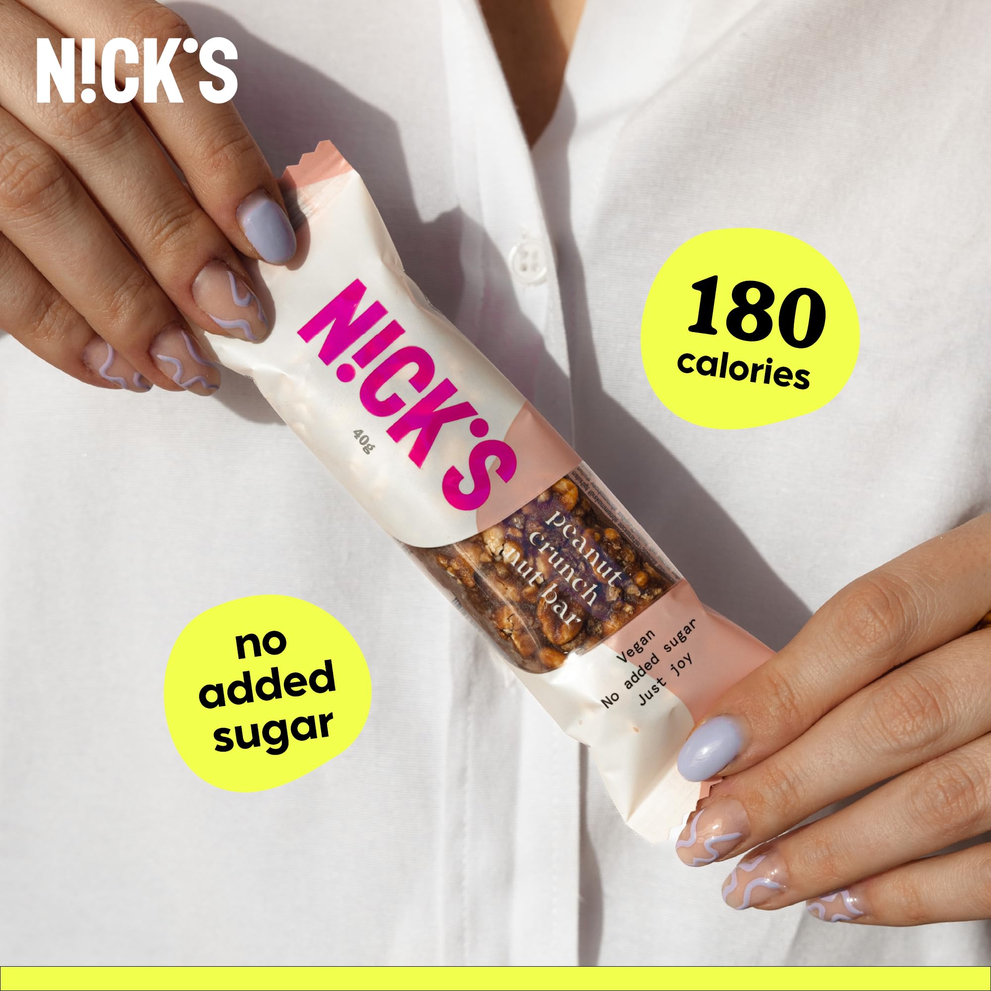 Nick’s Nut Bar with vegan nut, cocoa butter, 180 calories, no added sugar