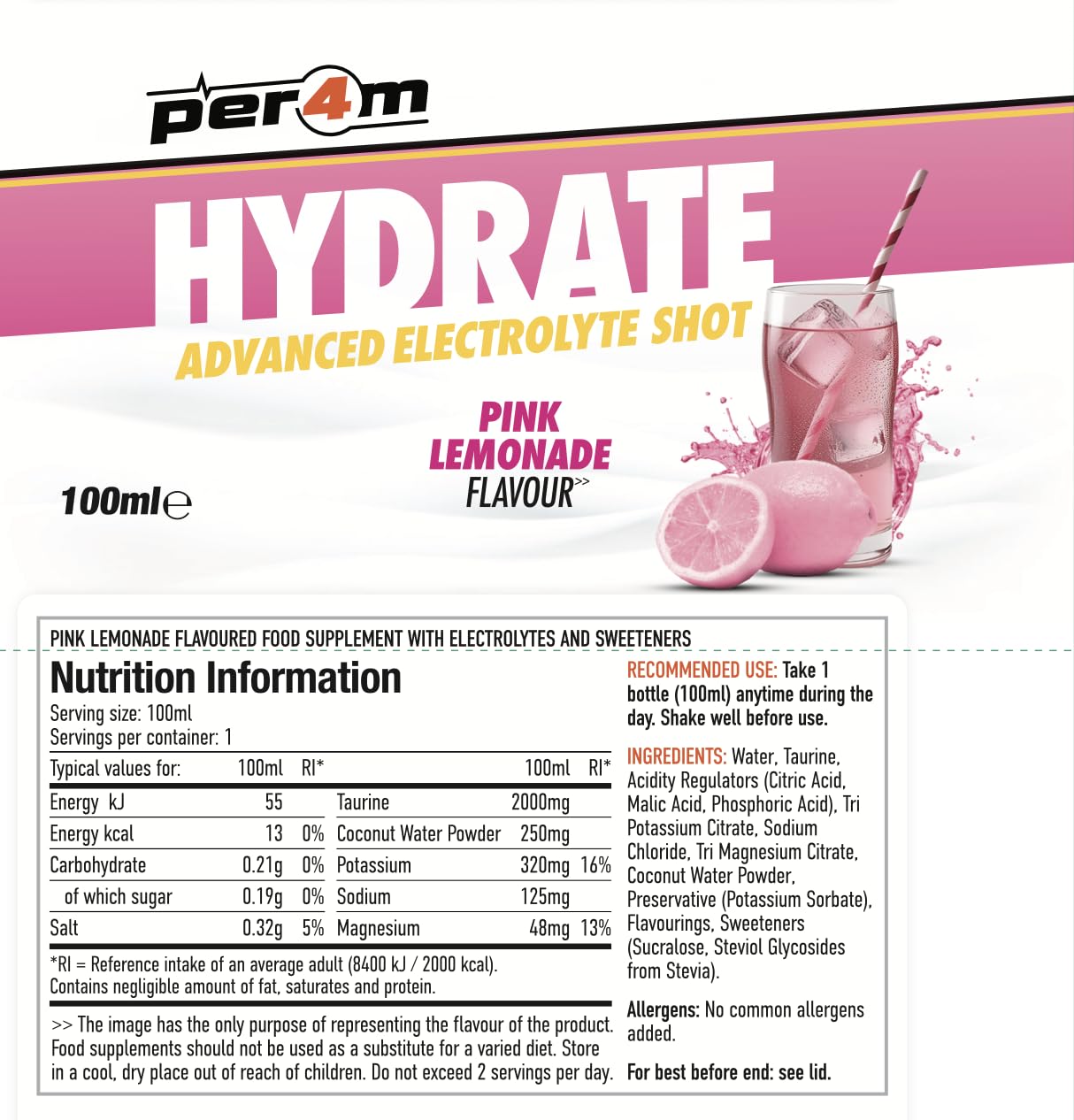 Per4m Hydrate Advanced Electrolyte Shot - Pre-Workout