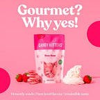 Pink kitten-shaped fruit candies in Candy Kittens 10x140g Wanderlust pouch for sweet fun