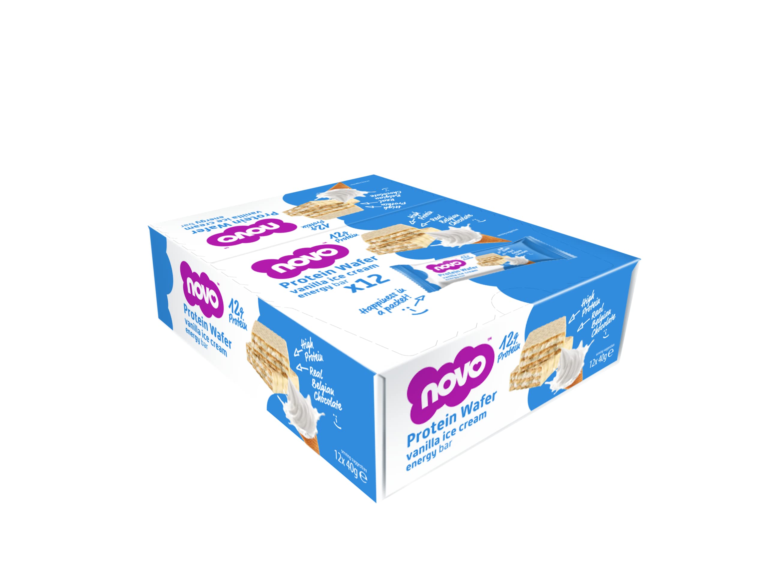 Novo Protein Wafer Bar vanilla ice cream energy snack from Novo Nutrition