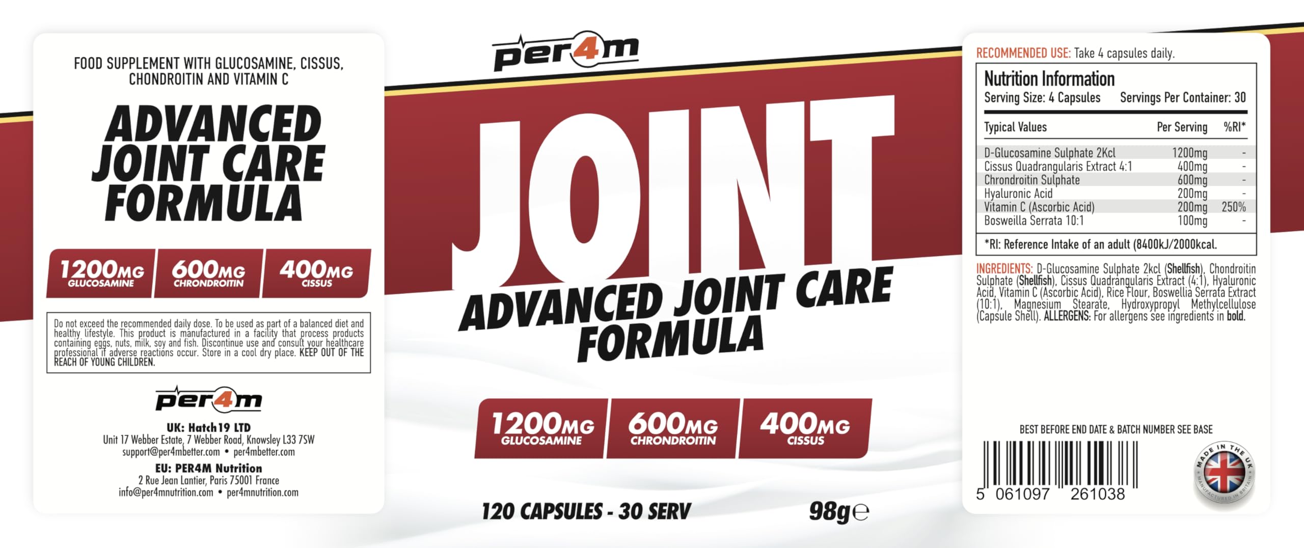 Per4m Joint - 120 Caps - Vitamins & Minerals VIT001