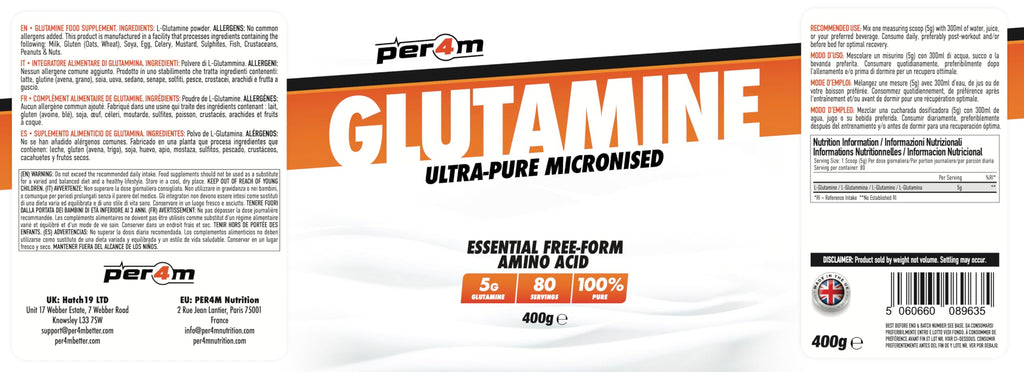 Per4m Glutamine - 400g / Unflavoured - Glutamine