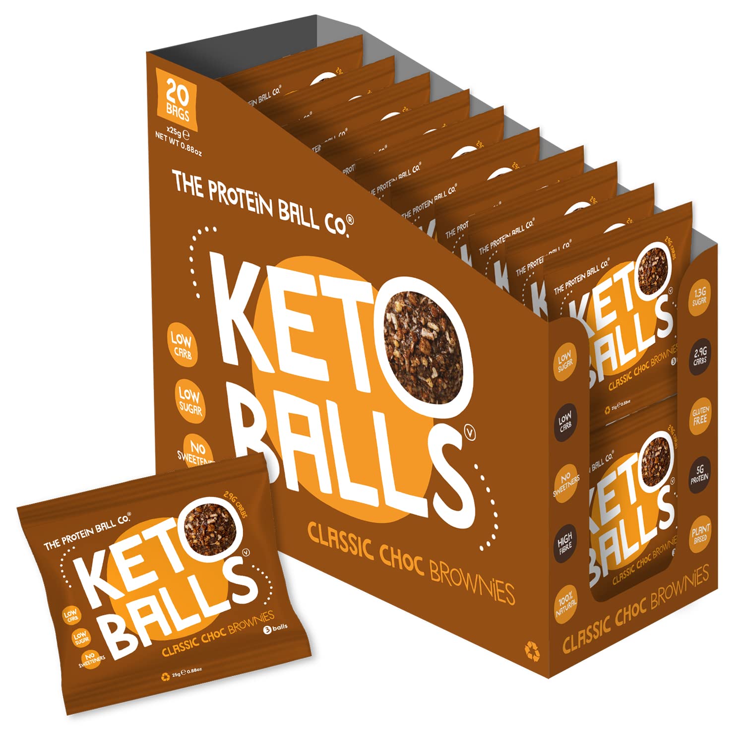 Display of The Protein Ball Co Keto Balls, tasty peanut butter protein snacks