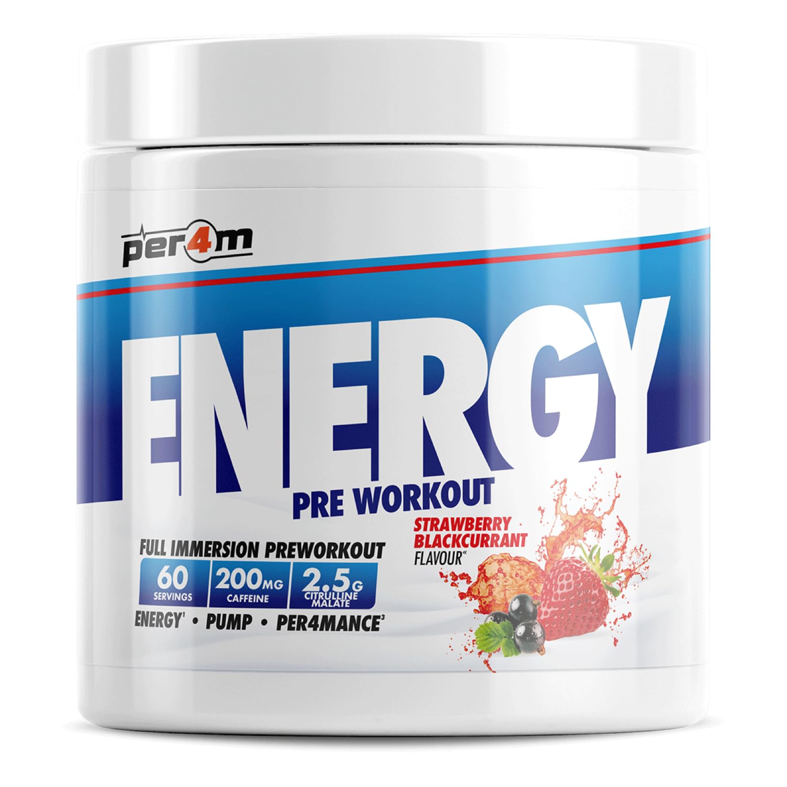 Per4m Energy Pre Workout - 390g / Strawberry Blackcurrant - Pre-Workout Powder