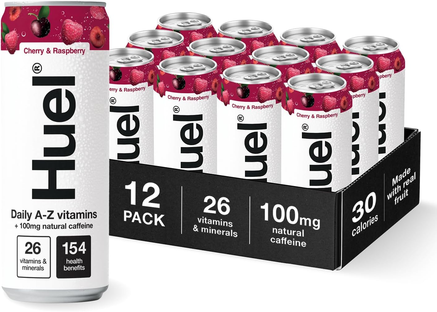 HUEL Daily A-Z Vitamins - 12x330ml / Cherry & Raspberry - Vitamin Ready-To-Drinks