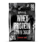 Black Warrior Whey Strawberry Creme protein pouch with low sugar and 36g protein per serving