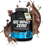 Chocolate-flavored Biotech USA Iso Whey Zero Lactose Free protein powder for muscle gain