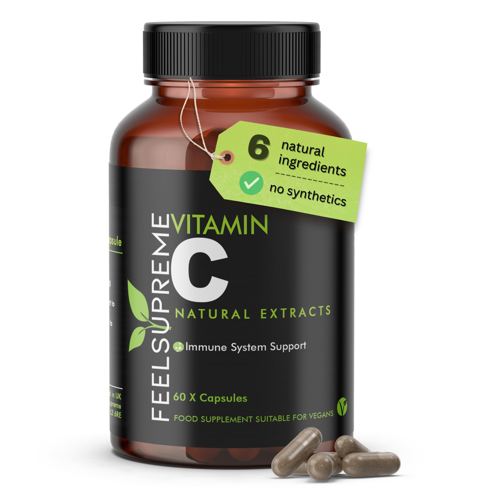 Feel Supreme Vitamin C supplement with acerola cherries and natural ingredients for immune support