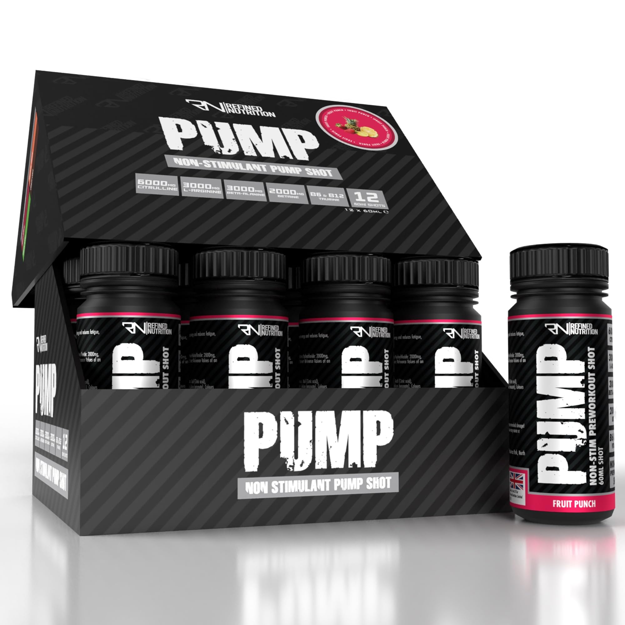 Refined-Nutrition-PUMP-Pre-Workout-Shots--Green-Apple - 12x60ml / Green Apple - Pre-Workout Shots