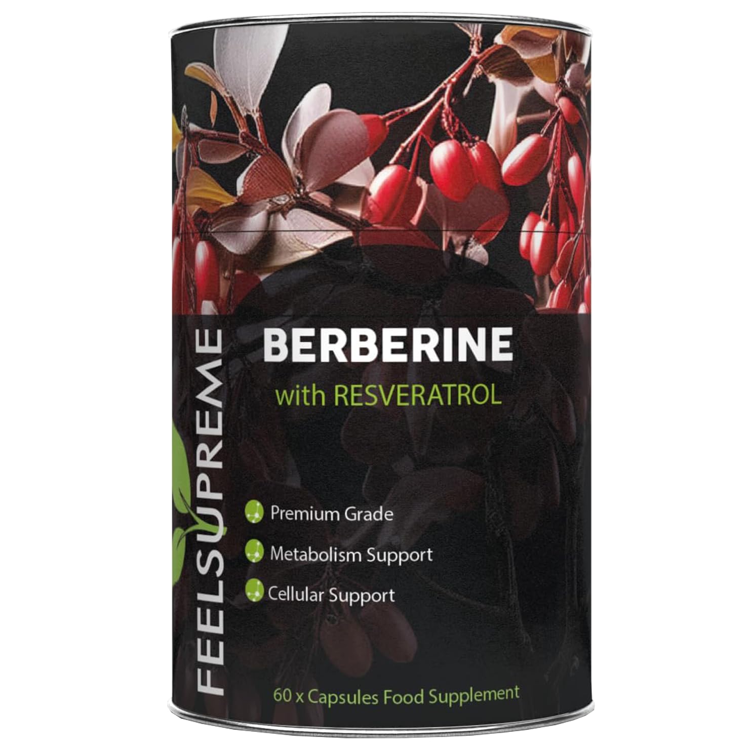 Feel Supreme Premium Berberine & Resveratrol Supplement - 60 Caps - Insulin Drivers INS001