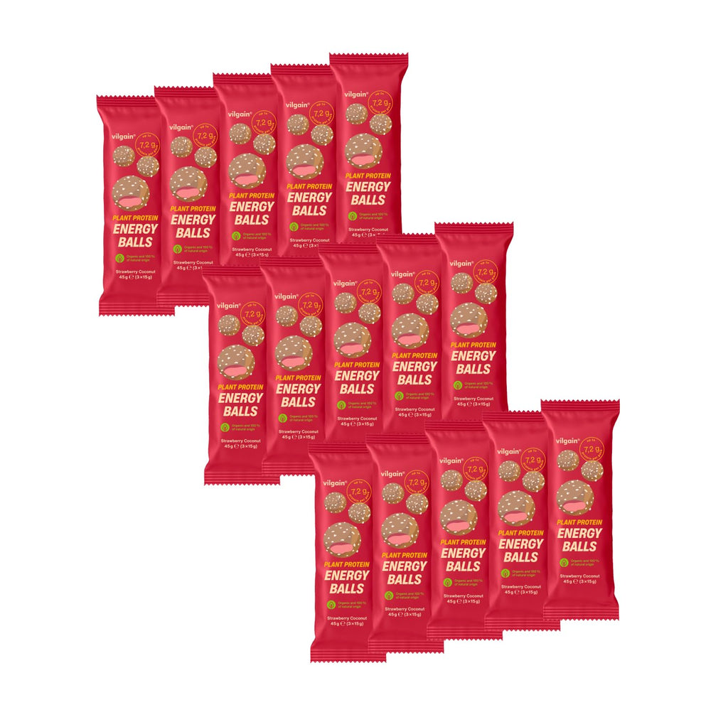 Vilgain Organic Plant Protein Energy Balls 15 x 45g