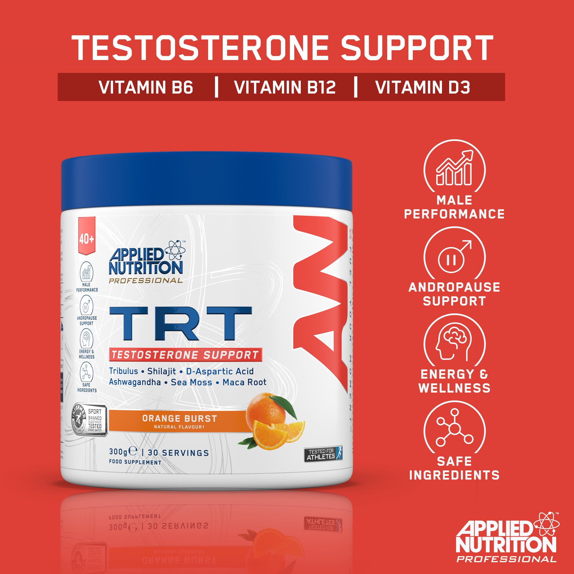Applied Nutrition TRT (40 + RANGE) - Testosterone Booster Powder