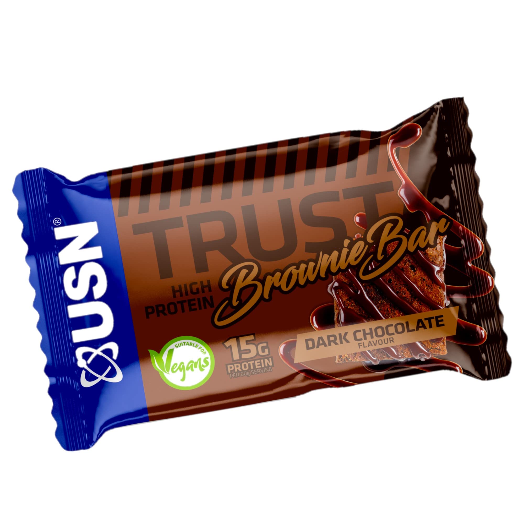 USN Trust Vegan Brownie - 12x60g / Dark Chocolate - Vegan Protein Bars