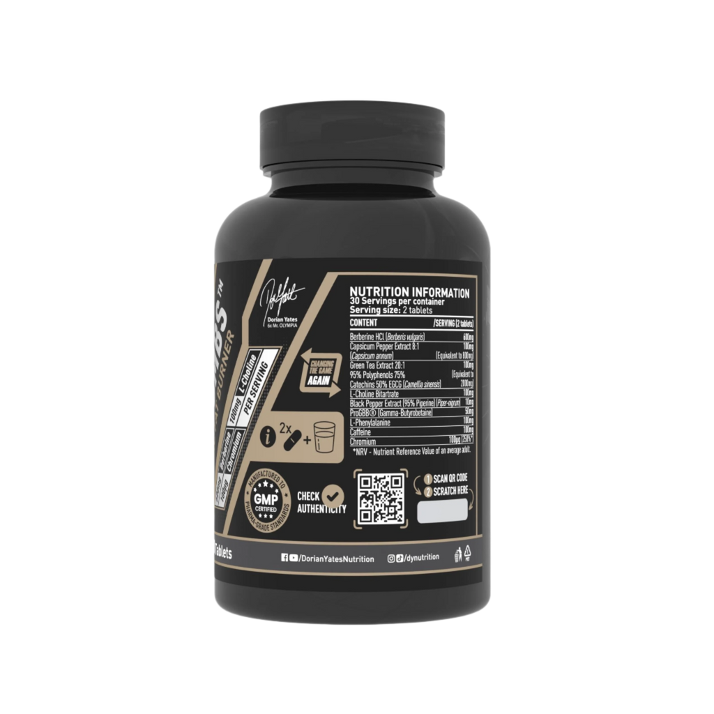 DY Nutrition Black Bombs - 60 Tabs / Unflavoured - Weight Loss Support Tablets