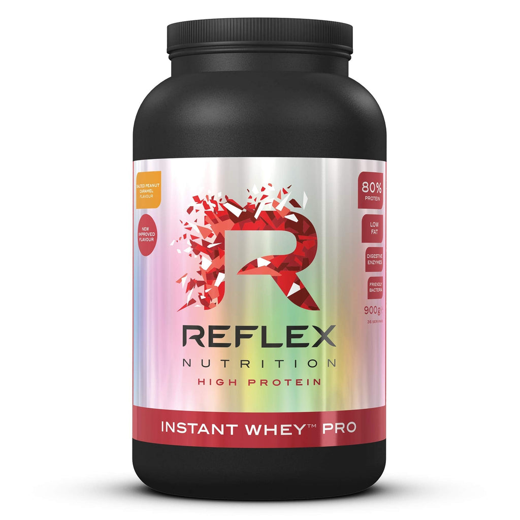 Black container of Reflex Nutrition Instant Whey Pro protein powder product