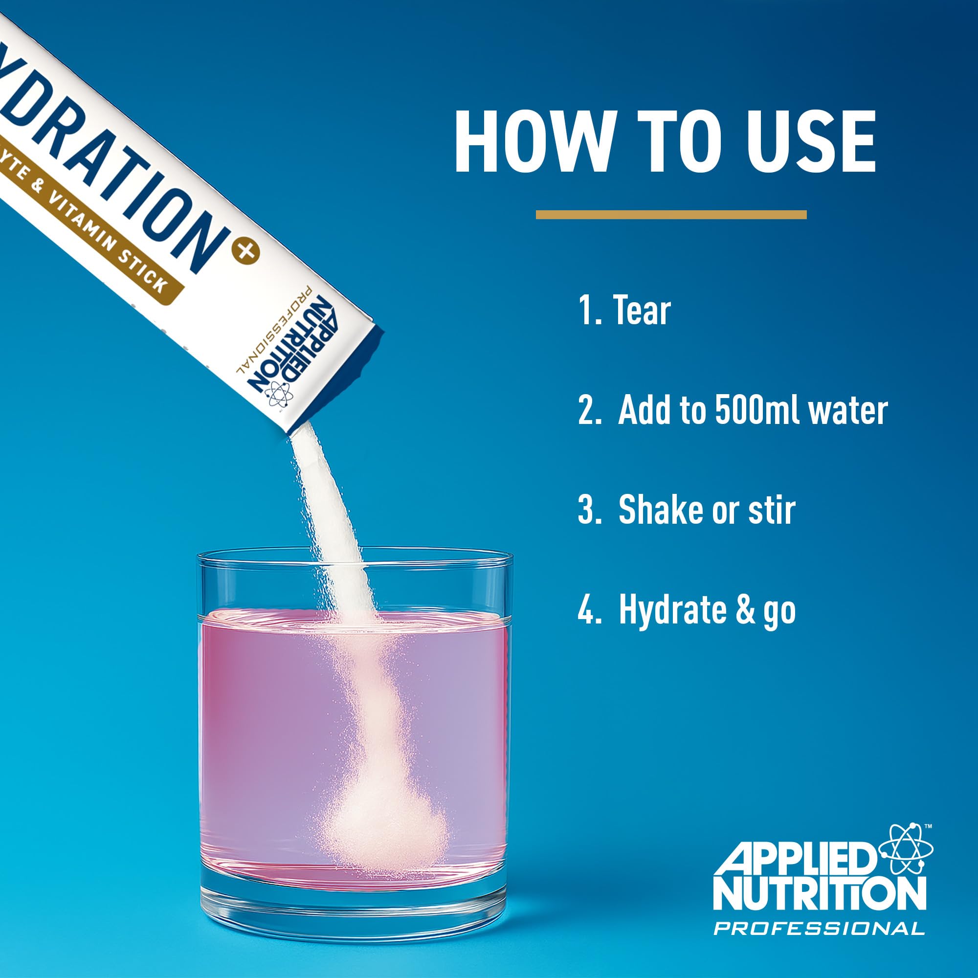 Applied Nutrition Hydration + Electrolyte & Vitamin Powder Sticks - British Brands