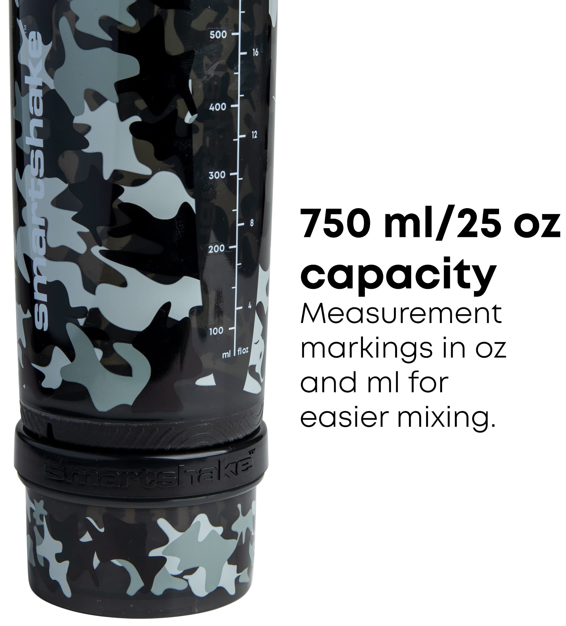 Smartshake Revive Shaker Camo Black - 750ml - Shaker Bottle (Less Than 2 Litres)