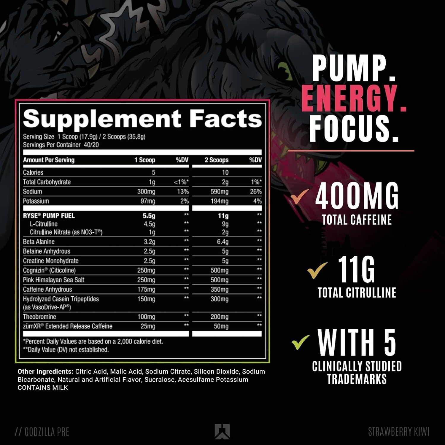 RYSE Godzilla Pre-Workout - Pre-Workout Powder