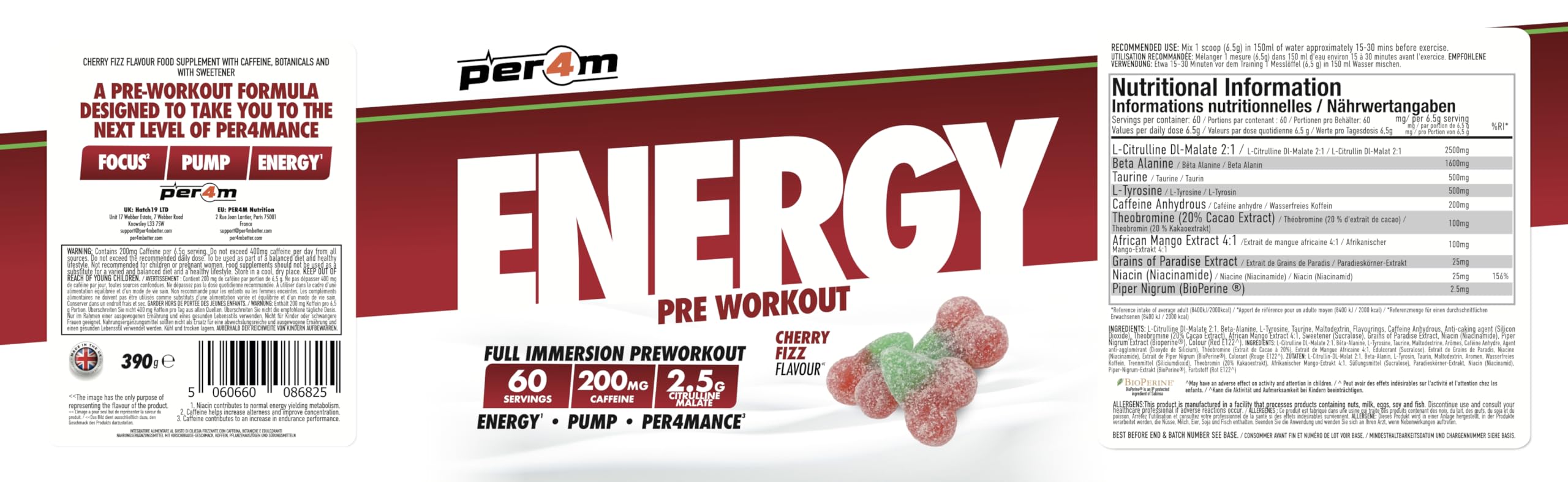 Per4m Energy Pre Workout - Pre-Workout Powder