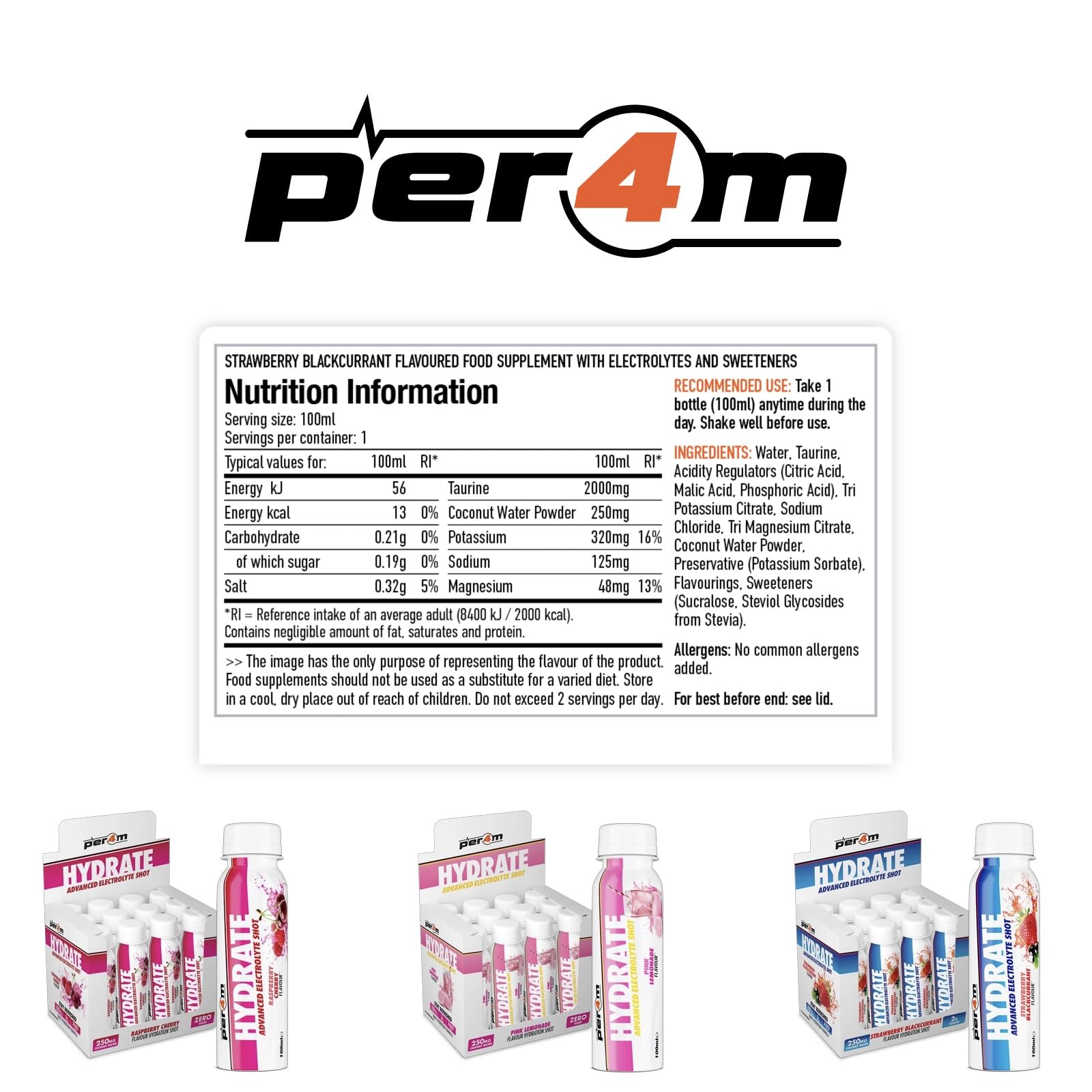Per4m Hydrate Advanced Electrolyte Shot - Pre-Workout