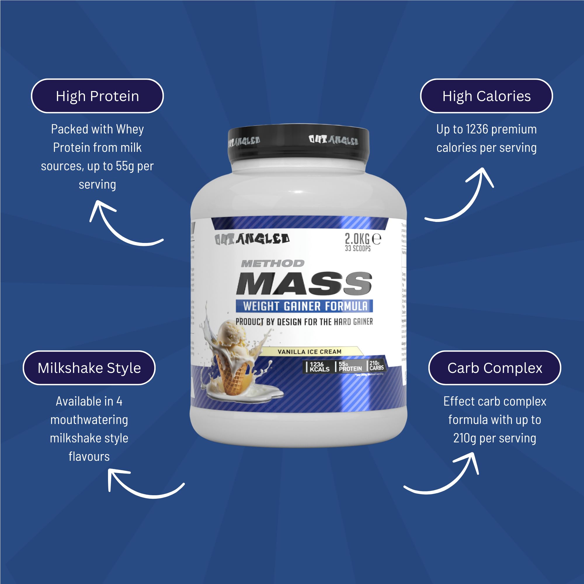 Outangled Method Mass - Weight Gainer Powder