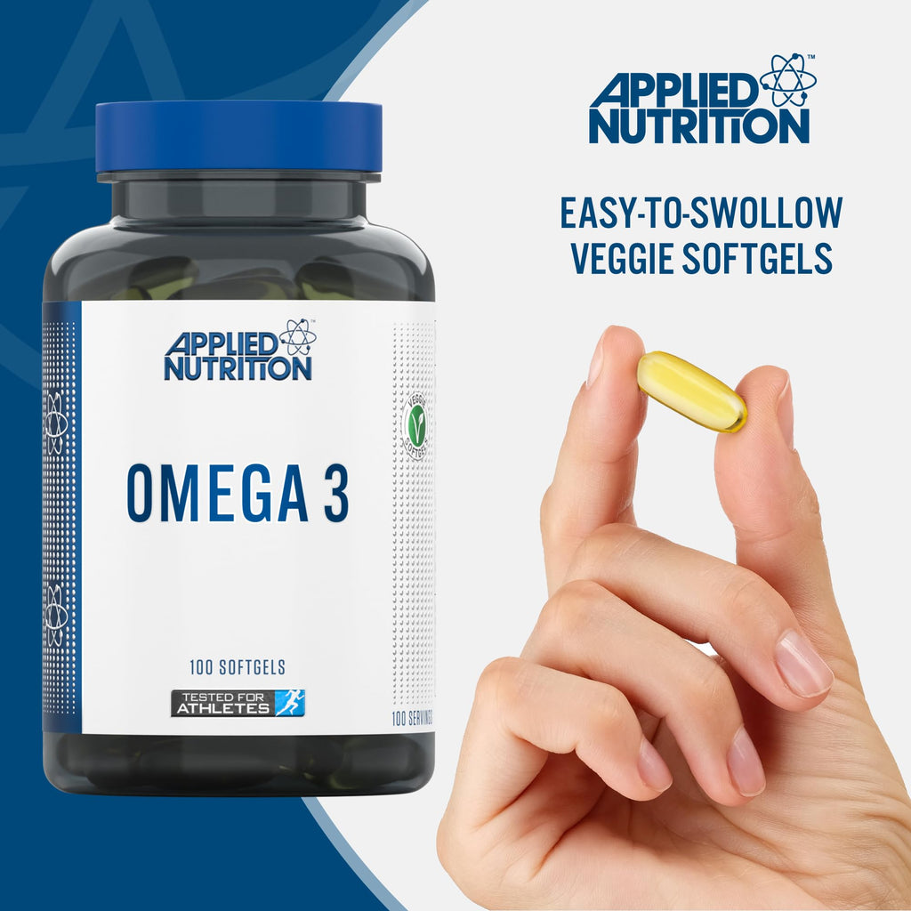 Applied Nutrition Omega veggie softgels with halal fish oil and eicosapentaenoic acid for athletes