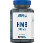 Dark grey bottle of Applied Nutrition HMB 500MG with plant-based veggie capsules