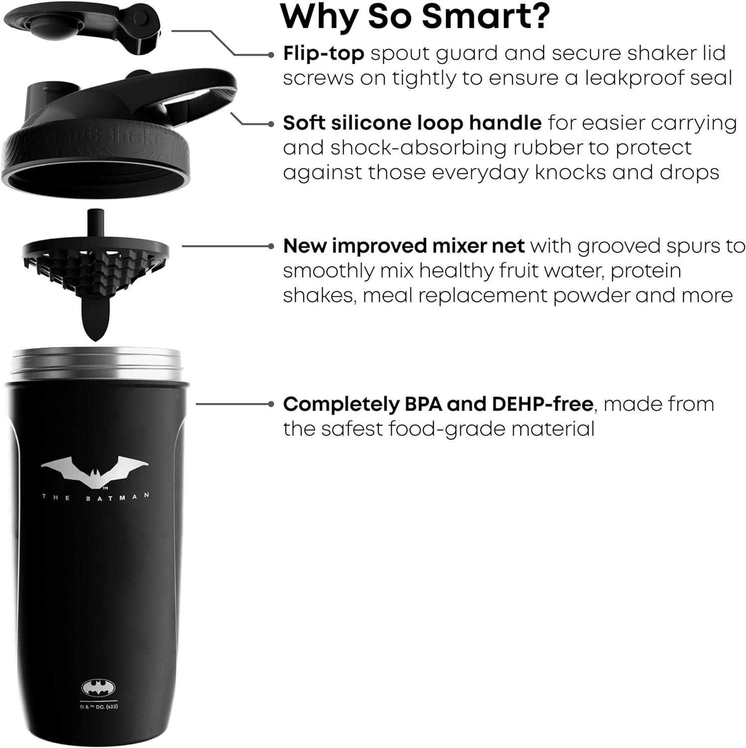 Smartshake Reforce Steel Shaker - Metal Water Flask (Less Than 2 Litres)