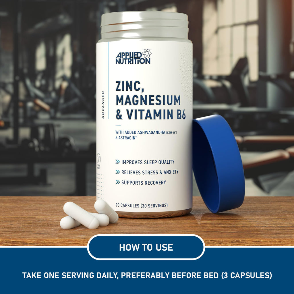 Applied Nutrition Zinc Magnesium and Vitamin B6 - 90 Caps - British Brands
