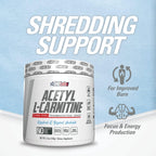 White tub of EHP Labs Acetyl L-Carnitine supplement for energy and focus