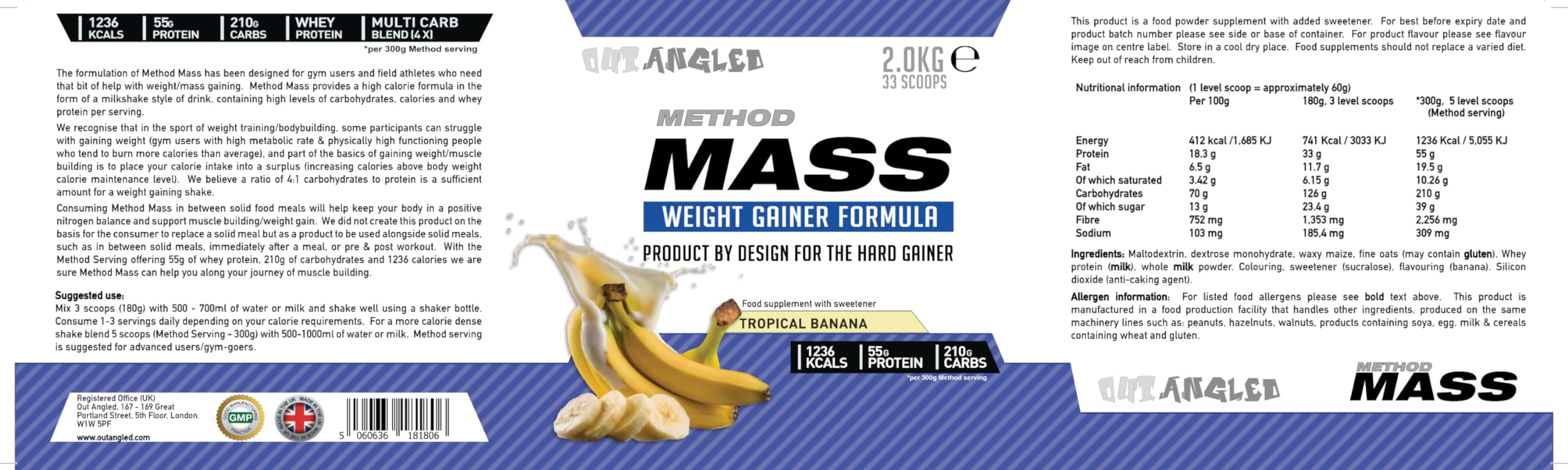Outangled Method Mass - Weight Gainer Powder